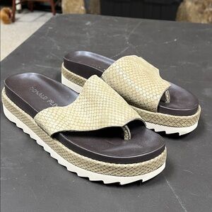 Donald J. Pliner Beige and Brown Platform Sandals size 5